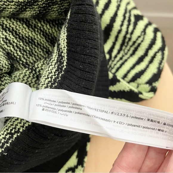 ZARA Chunky Mod Turtleneck Sweater – Leopard Zebra Print, Chartreuse, Size M - Picture 12 of 16